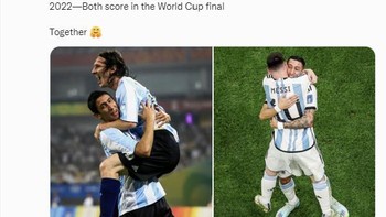 Berpasangan dengan Messi meraih juara. Foto: Twitter
