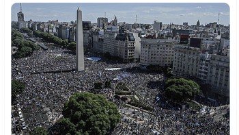 Buenos Aires meledak dalam kegembiraan Argentina juara Piala Dunia. Foto: Twitter