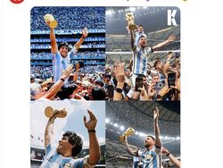 Heboh Adegan Messi Juara Piala Dunia Mirip dengan Maradona