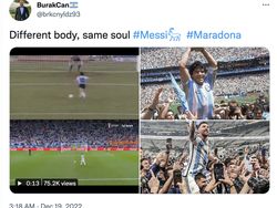 Heboh Adegan Messi Juara Piala Dunia Mirip dengan Maradona