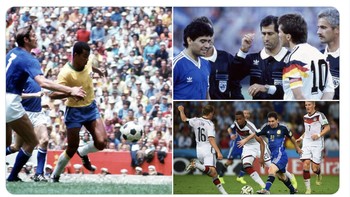 Messi, Pele dan Maradona sama-sama sudah merasakan dua kali final Piala Dunia. Tak salah kalau mereka terbaik sepanjang masa. Foto: Twitter