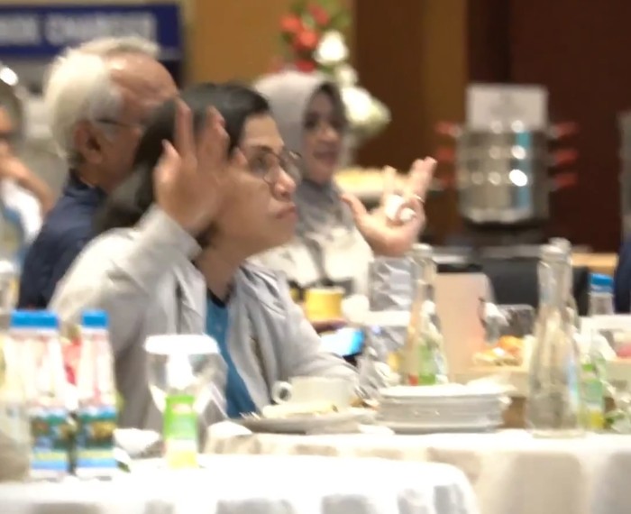 Menteri Keuangan Sri Mulyani Indrawati nobar final Piala Dunia 2022