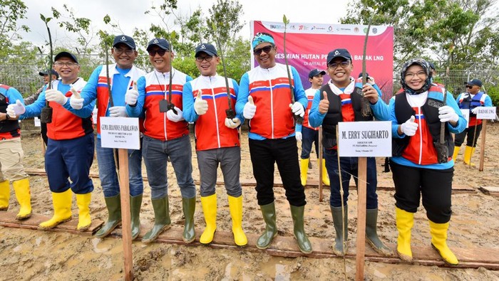 Program Hutan Mangrove Jadi Langkah Pertamina Tekan Emisi Karbon Dalam upaya menekan emisi karbon, Pertamina meresmikan program Hutan Pertamina Badak LNG di Bontang, Kalimantan Timur. Ini menjadi salah satu program tanggung jawab sosial dan lingkungan (TJSL) Pertamina dalam mengkonservasi dan reforestasi hutan melalui penanaman pohon mangrove dan daratan.