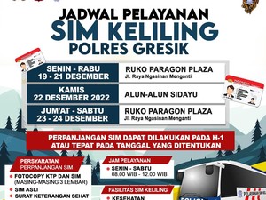 Simak Jadwal SIM Keliling Gresik hingga 24 Desember 2022