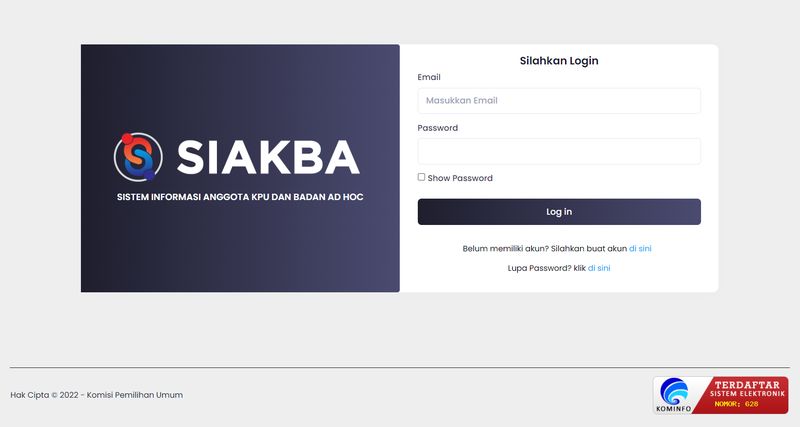 Situs SIAKBA Pendaftaran PPS Pemilu 2024