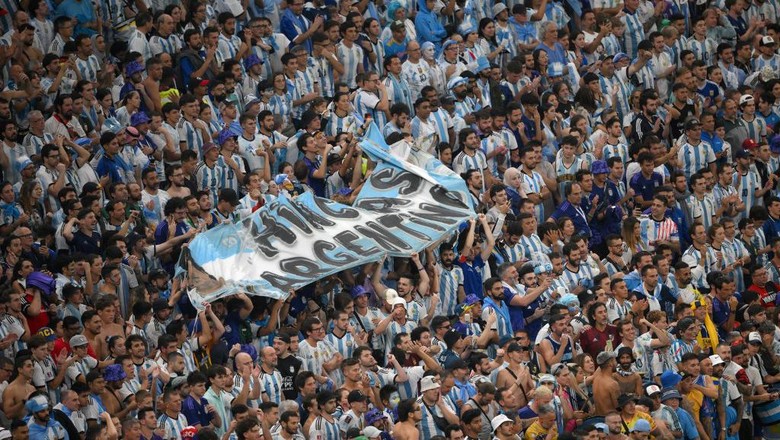 Supoter Argentina di final Piala Dunia 2022 Argentina vs Prancis