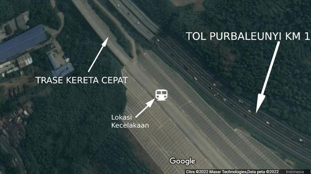 Titik kecelakaan kereta teknis proyek KCJB
