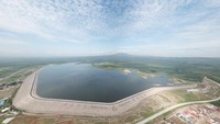 Kapasitas Bendungan Semantok Nganjuk mencapai 32,6 juta meter kubik dengan kemampuan mengairi 1.900 hektare sawah di sekitarnya. (Foto: Istimewa/Dok PT Hutama Karya)