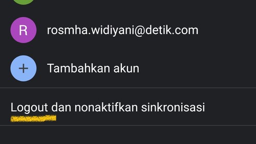 Ilustrasi cara logout akun Google.