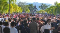 Penampakan sambutan untuk Erick Thohir di Sumbar.