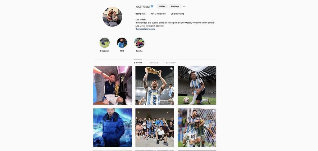 Instagram Lionel Messi (Tangkapan layar Instagram @leomessi)