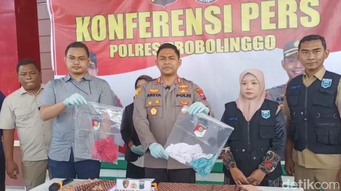 Kapolres Probolinggo AKBP Arsya saat jumpa pers kasus sodomi