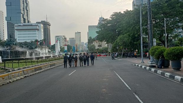 Massa Demo di Patung Kuda Bubar, Lalin Arah Istana Kembali Dibuka (Adrial/detikcom)
