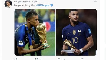 Hari ini Mbappe merayakan ulang tahun. Foto: Twitter
