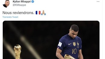 Lewat Instagramnya Kylian Mbappe menegaskan dirinya dan Prancis akan kembali. Foto: Twitter