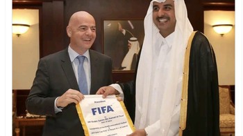 FIFA pun memberi penghargaan Piala Dunia paling terorganisir pada Qatar. Foto: Twitter