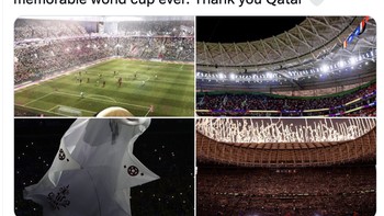 Akun ini menyebut bahwa tanpa keraguan, Puala Dunia 2022 adalah yang terbaik dan paling memorable. Foto: Twitter