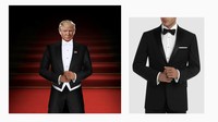 Lalu ada juga kartu bergambar Trump menggunakan tuxedo yang ternyata milik Mens Warehouse. Foto: Dok. Istimewa