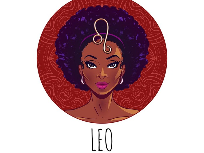 Lion to Leo of zodiac and horoscope concept, vector art and illustration. Girl. Beautiful girl silhouette. Astrological sign as a beautiful women. Future telling, horoscope, alchemy, spirituality