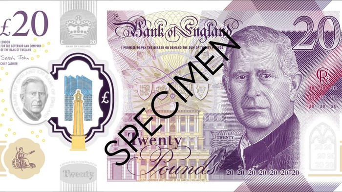 Terungkap! Ini Penampakan Poundsterling Bergambar Raja Charles III Uang kertas pertama bergambar Raja Charles III akan mulai diedarkan di Inggris pada pertengahan 2024. Begini penampakannya.