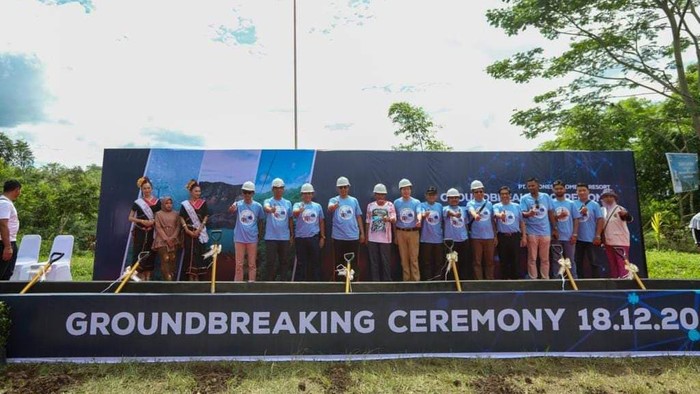 Groundbreaking proyek kereta gantung Rinjani Minggu (18/12/2022).