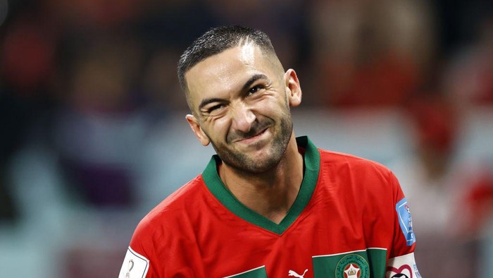 AR-RAYYAN - Hakim Ziyech of Morocco reacts during the FIFA World Cup Qatar 2022 Play-off for the third place match between Croatia and Morocco at the Khalifa International stadium on December 17, 2022 in Ar-Rayyan, Qatar. AP | Dutch Height | MAURICE OF STONE (Photo by ANP via Getty Images)