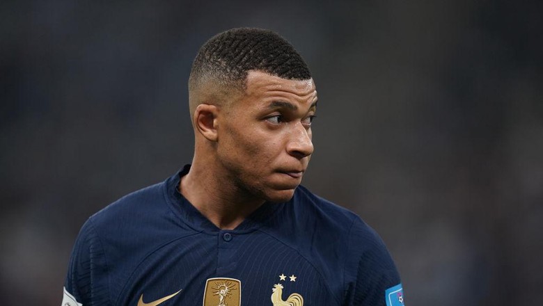 Kylian Mbappe LUSAIL CITY, QATAR - DECEMBER 18: Kylian Mbappe of France looks on during the FIFA World Cup Qatar 2022 Final match between Argentina and France at Lusail Stadium on December 18, 2022 in Lusail City, Qatar. (Photo by Khalil Bashar/Jam Media/Getty Images)