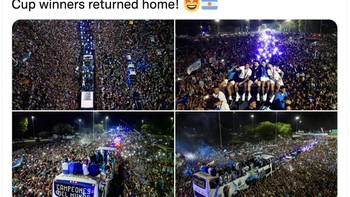 Warga tidak tidur demi menyambut para pahlawan mereka. Foto: Twitter