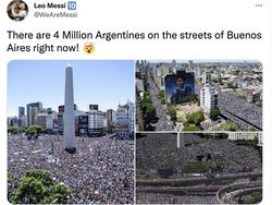 Netizen Terkesima 4 Juta Warga Argentina Sambut Messi Cs
