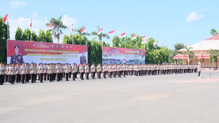 Pelantikan 498 bintara Polda Sulsel.