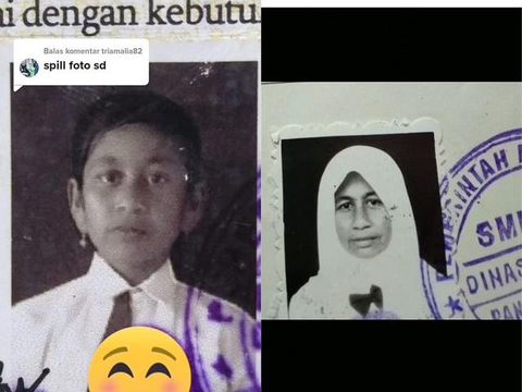 Puspa menunjukkan foto SD, SMP dan ijazah SMA.