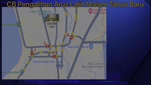 Satlantas Polresta Denpasar menyiapkan skema rekayasa lalu lintas (lalin) saat perayaan malam tahun baru 2023 di kawasan Kuta, Kabupaten Badung, Bali.