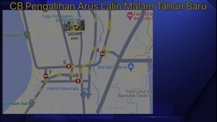 Satlantas Polresta Denpasar menyiapkan skema rekayasa lalu lintas (lalin) saat perayaan malam tahun baru 2023 di kawasan Kuta, Kabupaten Badung, Bali.