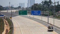 Cinere-Jagorawi (Seksi 3A Kukusan-Krukut: 3,20 km). Antara Foto/Asprilla Dwi Adha.