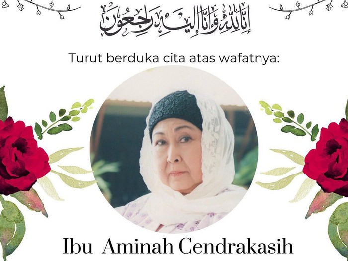 Aminah Cendrakasih meninggal dunia, Rabu (21/12/2022).