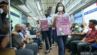 KAI Commuter melakukan sosialisasi pencegahan pelecehan seksual kepada pengguna commuterline guna kenyamanan dan keamanan.