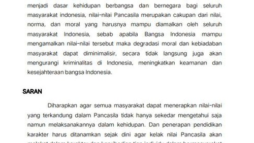 Contoh kesimpulan dan saran.