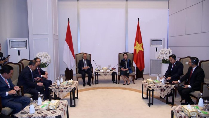 Pertemuan Puan Maharani dengan Presiden Vietnam Nguyen Xuan Phuc di DPR, Kamis (22/12/2022).