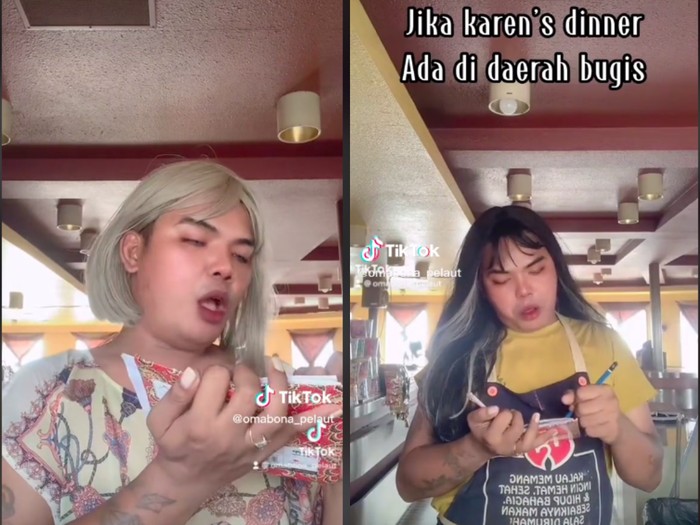 Pria parodiin pelayan Karens Diner