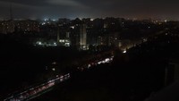 Suasana pemadaman listrik di kota Odessa, Ukraina, Rabu (23/11/2022).  