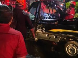 Mobil Pikap Tertimpa Pohon Tumbang di Denpasar, Pria Asal Sragen Tewas