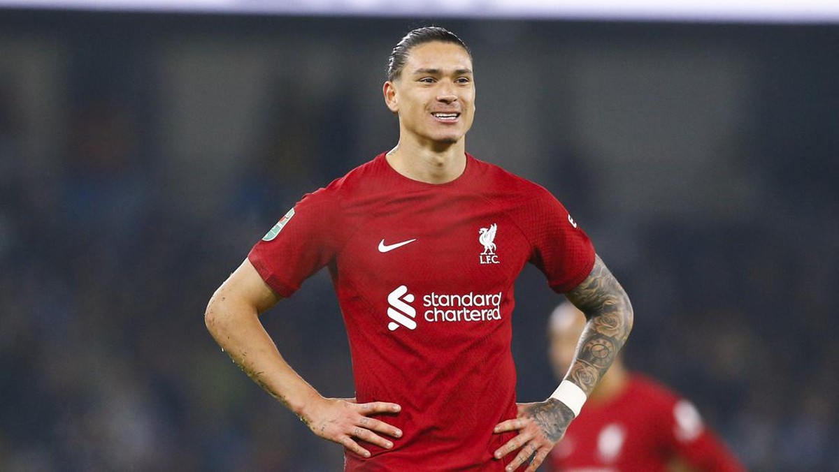 Darwin Nunez membuang sejumlah peluang kala Liverpool dikalahkan Manchester City di Piala Liga Inggris. (Foto: Offside via Getty Images/Daniel Chesterton/Offside)