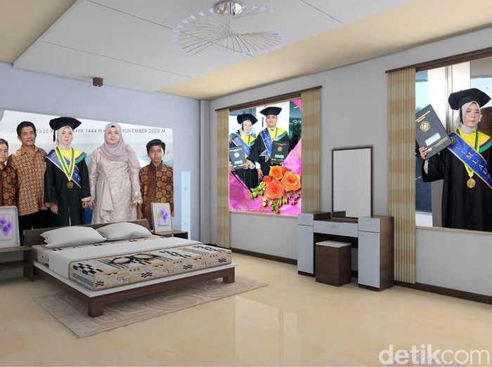 Foto saat Afifah Prida Nur wisuda, hasil edit foto viral di media sosial. Foto saat Afifah Prida Nur wisuda, hasil edit foto viral di media sosial.