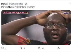 Meme Kocak Darwin Nunez Sia-siakan Peluang Emas Bikin Kesal