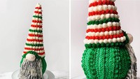 Detailnya sangat cantik, gnome cake ini dibuat dengan tangan. Warna merah, putih, dan hijaunya benar-benar menggambarkan nuansa Natal.