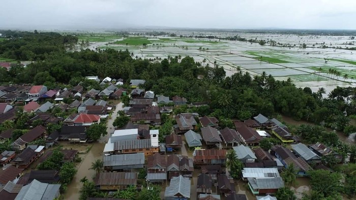 Banjir merendam sawah di Soppeng, Sulsel.