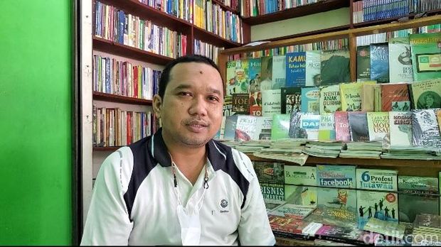 Muhammad Azar, Ketua Harian Koperasi Pedagang Buku Taman Pintar Jogja, Kamis (22/12/2022).