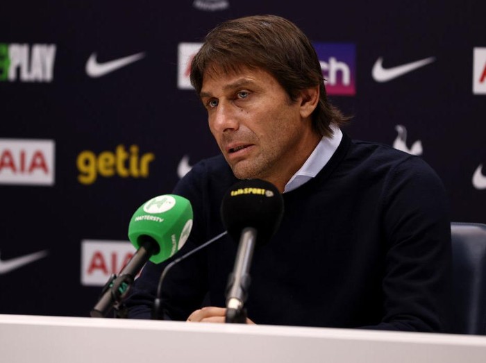 ENFIELD, ENGLAND - DECEMBER 23: Antonio Conte, Manager of Tottenham Hotspur during a press conference at Tottenham Hotspur Training Centre on December 23, 2022 in Enfield, England. (Photo by Tottenham Hotspur FC/Tottenham Hotspur FC via Getty Images)