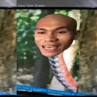 Bukan ngeri, yang ada justru jadi bingung lihat hasil editan siluman ularnya. Yang kanan justru lebih cocok jadi tuyul aja nggak sih? Foto: Instagram/Twitter/1cak.com