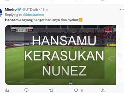 Meme Kocak Hansamu Kerasukan Nunez, Gagal Cetak Gol di Depan Gawang